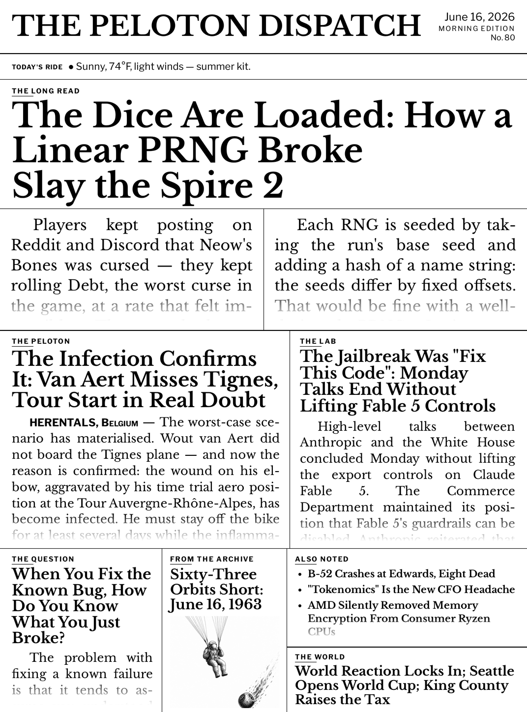 Front page — June 16, 2026