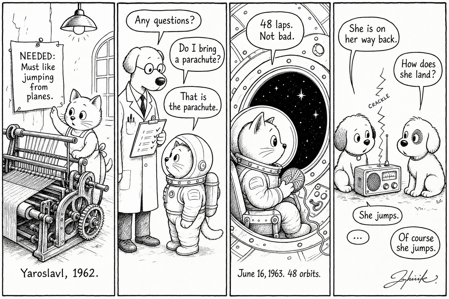 AI-rendered parody comic strip