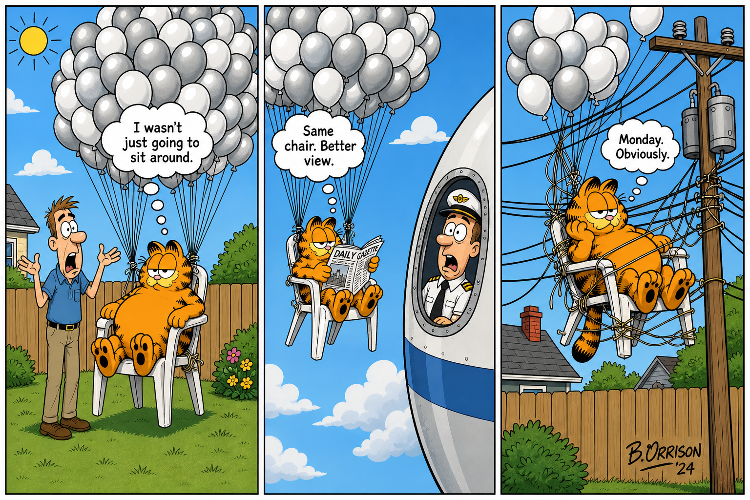 AI-rendered parody comic strip